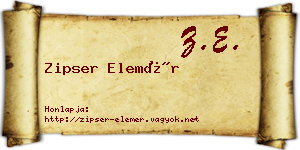 Zipser Elemér névjegykártya